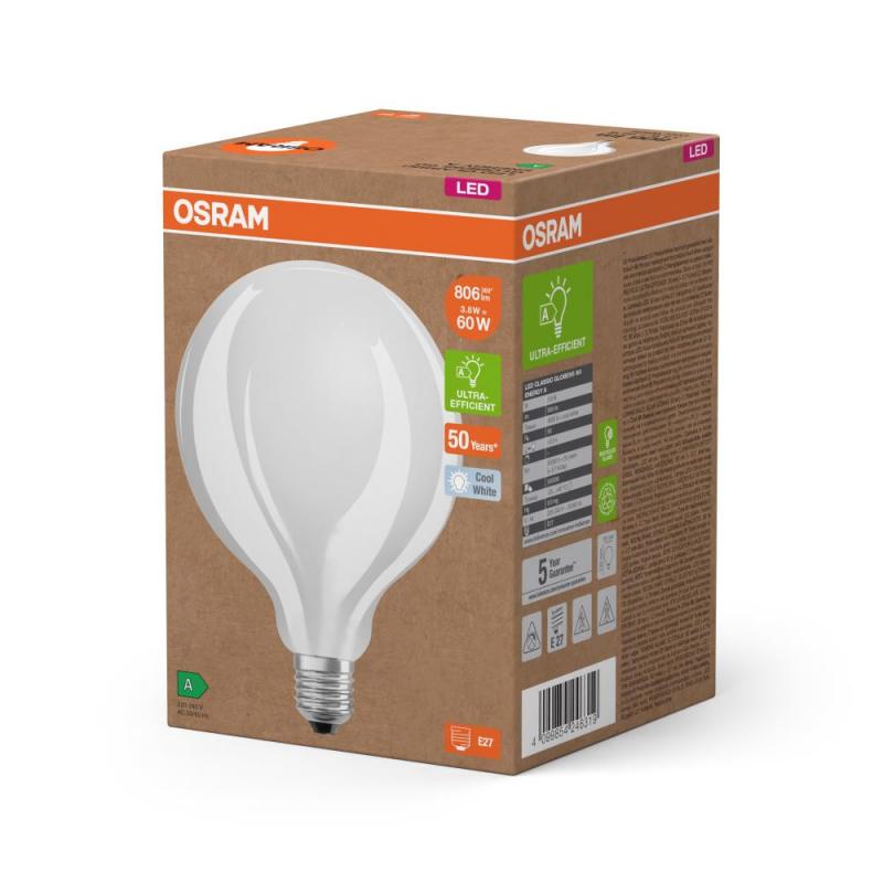 OSRAM E27 STAR Globe 95 besonders effiziente LED Kugellampe 3,8W wie 60W 4000K neutralweißes Licht - Energy efficiency class A